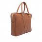 Preview: Briefcase made of grained calf leather brown contrast stitching